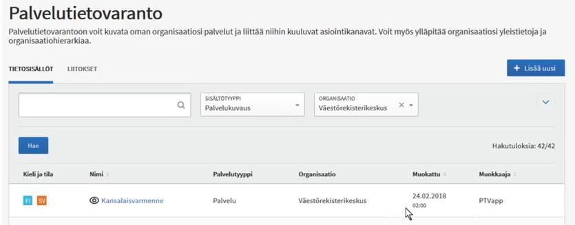 ANVISNING 81 (87) Du ser att översättningen har anlänt då PTVapp visas på sökresultatsidan