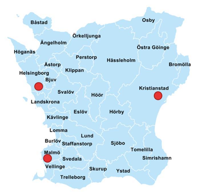 Tre centraler i Skåne Centralerna skiljer sig avseende: Förhållande till SOS Alarm Teknisk plattform Belastning och kapacitet Olika arbetssätt Ej hela