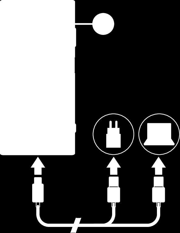 Batteri och underhåll Ladda enheten Använd alltid en originalladdare och USB Type-C-kabel från Sony som är avsedda för just din Xperia-modell.