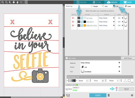 Type a small x, make a duplicate, and place the copy over on the other side. Place these marks a little higher than the rest of your design, and leave them with an empty fill color.