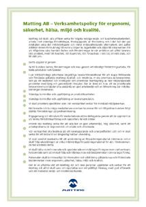 ISO Certifiering Matting AB har ett certifierat miljöledningssystem enligt ISO 14001:2015 och är kvalitetscertifierade enligt ISO 9001:2015.