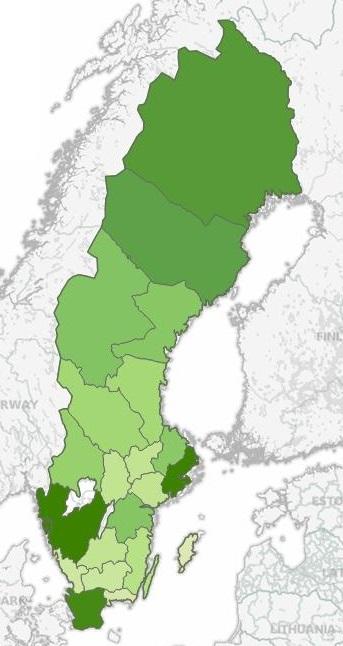 Övergripande resultat Totalt uppgår medlen till 12,1 miljarder kr per år. Västra Götaland har 2,3 miljarder, Stockholm 2,1 miljarder och Skåne 1,2 miljarder kronor.