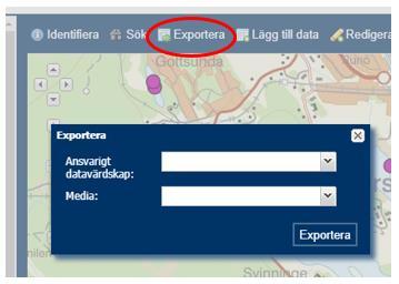 12 (39) Figur 11. Export till Excel av provplatser för ett Datavärdsskap/SSM eller Mediatyp. 2.