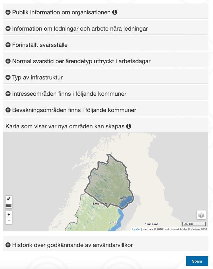 Figur 8 Inställningar (2 av 2) - Den nedre delen av Inställningar är endast information och kan inte redigeras här.