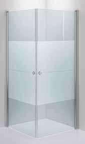 Duschvägg Linc Angel, raka dörrar, blank profil, frostat glas, 900x900 mm.