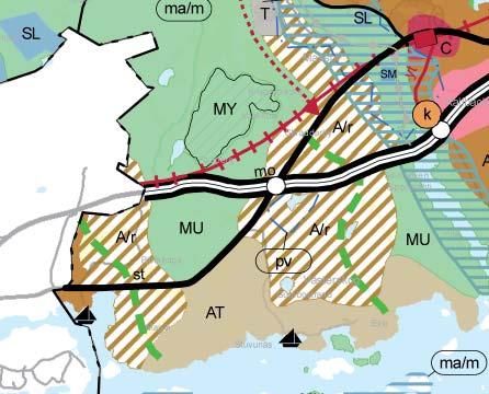 Helsingin Hallinto-oikeus kumosi valtuuston päätöksen siltä osin, kun se koskee Majvikin alueelle osoite ua taajamatoimintojen alue a (A). Utdrag ur generalplan för Sibbo 2025 (fullmäk ge 5.2.2008).