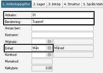 Artikelöverföring Det som kan hämtas från Visma Severa som artiklar är produkter, arbetstyper och reseersättningstyper.