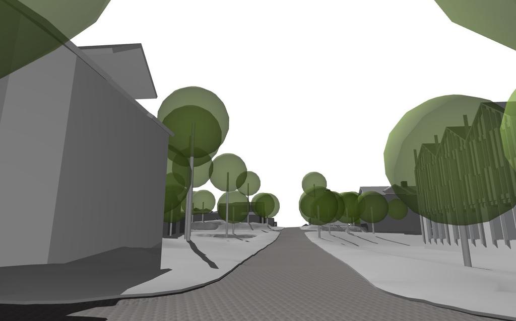 FÖRSLAGET NYTT Volymstudie Vy 02 05 Vy sett från nordväst i