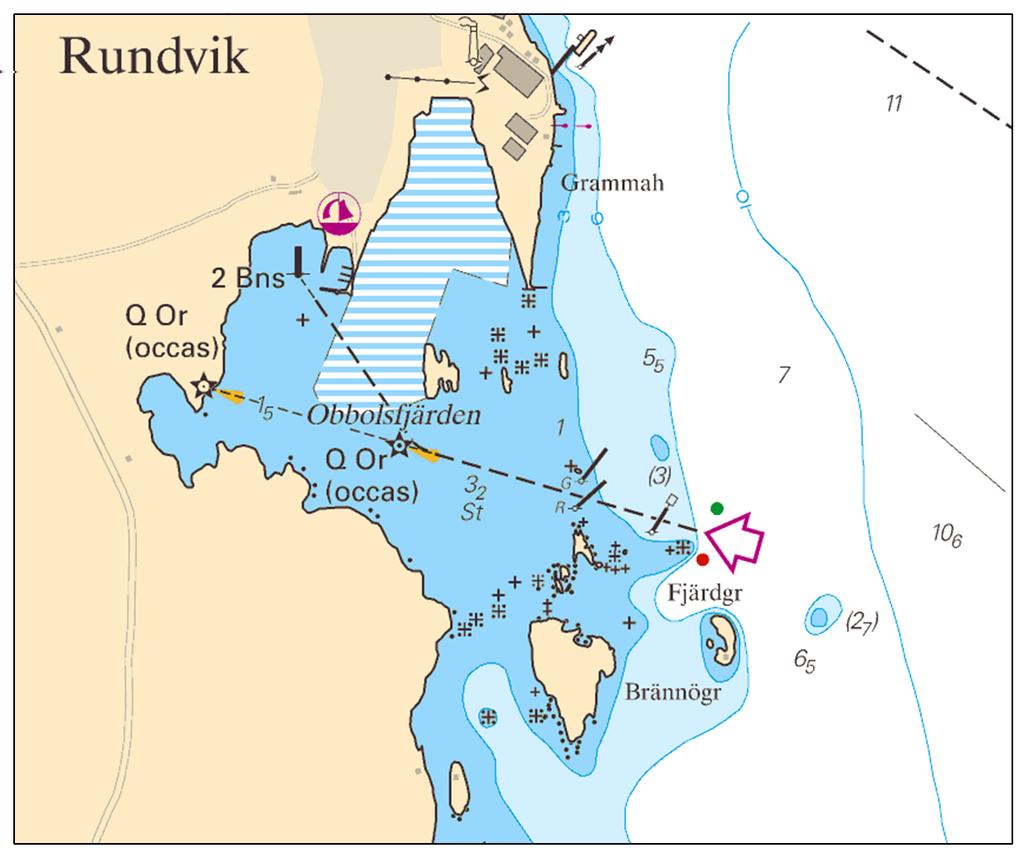 2015-06-25 5 Nr 552 Inför bränning a) 63-31,053N 019-28,083E Inför skär b) 63-31,044N 019-27,784E Inför undervattenssten c) 63-30,882N 019-27,786E Inför bränning d) 63-31,026N 019-27,728E Inför skär