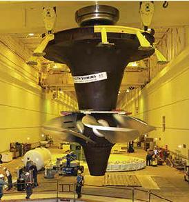 , 2014) Ett annat exempel som också saluförs av Voith hydro är den så kallade Minimum Gap Runner (MGR) som är en vidareutveckling av Kaplan-turbinen (Figur 1).