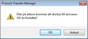 Så här använder du P-touch Transfer Manager och P-touch Library Du kan även överföra enskilda objekt till skrivaren utan att lägga dem i en mapp.