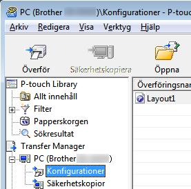 Överföra mallar med P-touch Transfer Express Spara mallen som en