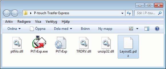 Överföra mallar med P-touch Transfer Express Distribuera överföringspaketfilen (.