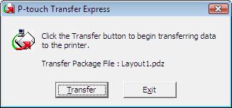 Överföra mallar med P-touch Transfer Express Överföra överföringspaketfilen (.