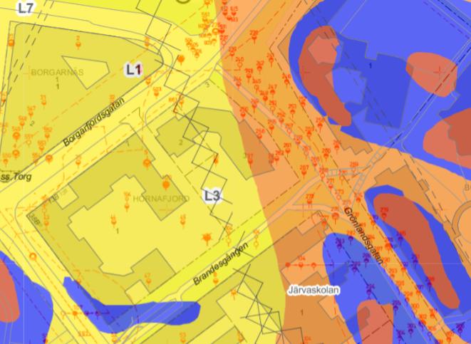 Utrednings PM Geoteknik Markförhållanden och grundläggning Hornafjord 3 ny markanvisning G18039 2018-12-07 s 7 (10) Jorddjup i äldre