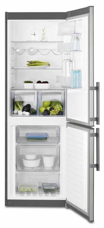 frysbackar Pris: 1 500:- EN3453MOX Kyl/Frys, A++, Rostfri, Totalt 318 liter, Elektronisk styrning Kyldel: 226 liter, LED-belysning, 3  frysbackar Pris: 2 100:- ENN2854COW Kyl/Frys, A++, Vit, Totalt