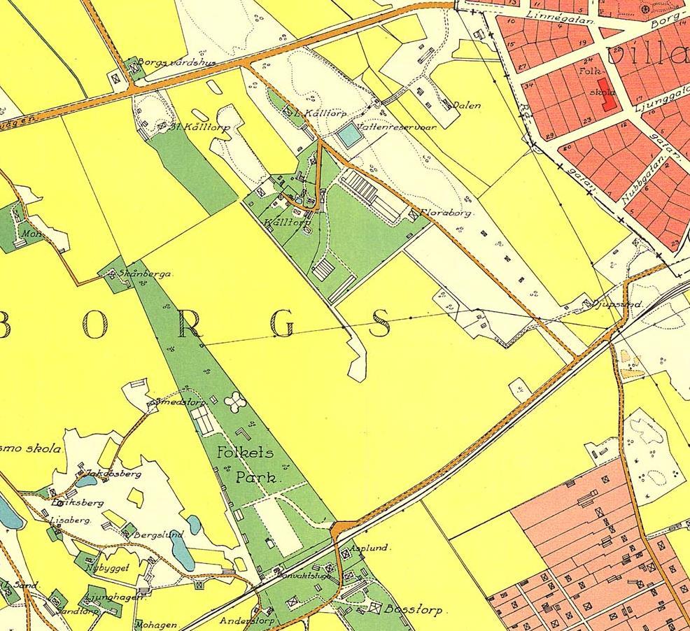 Figur 4 Undersökningsområdet på Norrköpingskartor från år 1930 Norrköping 2016) 510) repo001.