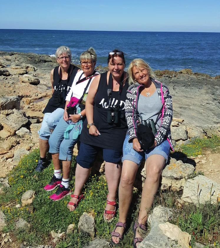 BOENDE, HYRBIL, MILJÖSKATT M.M. Vi fyra tjejer, Sussie Carlström, Kajsa Gustafsson, Anne-Marie Barregren och Anna Johansson alla medlemmar i BohOF, Bohusläns Ornitologiska Förening besökte Mallorca under 1 vecka.