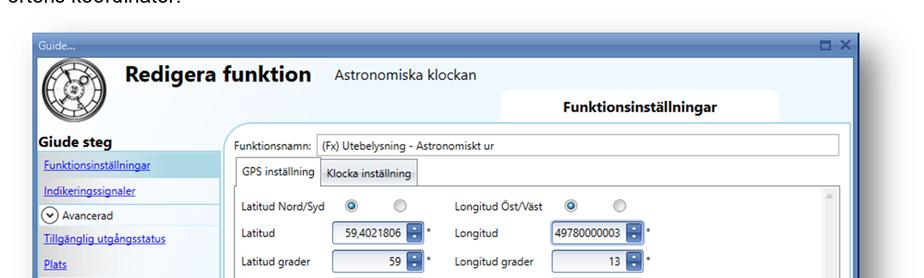 Ange koordinater för husets position, se tabell nedan eller besök https://rl.se/hitta-plats för att hitta ortens koordinater. 6.4.