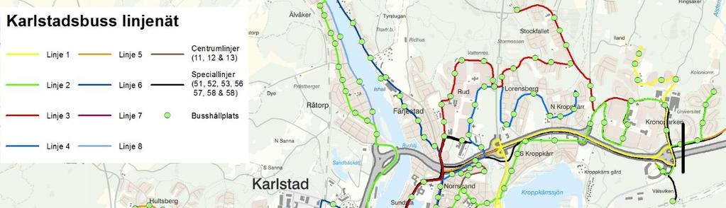 35 (94) Figur 21. Karlstadsbuss linjenät.
