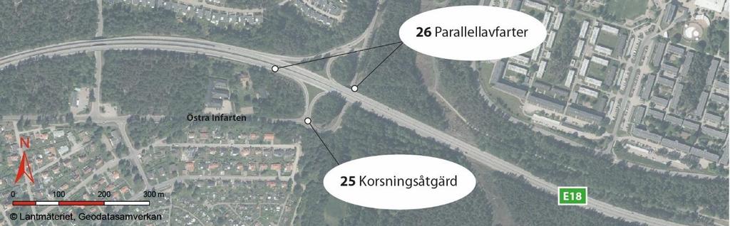74 (94) Tabell 32. Åtgärdsförslag Kroppkärrsmotet. KROPPKÄRRSMOTET Beskrivning/kommentar: Åtgärdspaketet syftar till att förbättra framkomligheten och trafiksäkerheten i trafikplatsen.