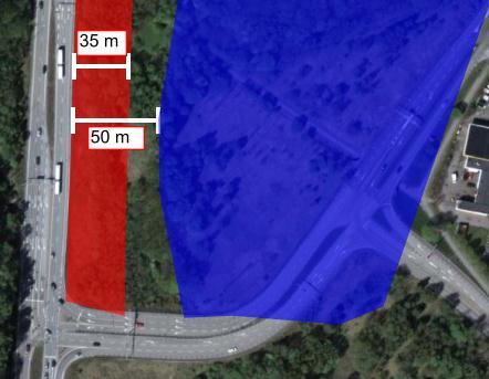 Frekvens att omkomma [per år] 1,E-04 1,E-05 DNV, övre kriterie DNV, undre kriterie Alternativ 1 1,E-06 Alternativ 2 1,E-07 1,E-08 1,E-09 0 50 100 150 Avstånd [m] Figur 13.