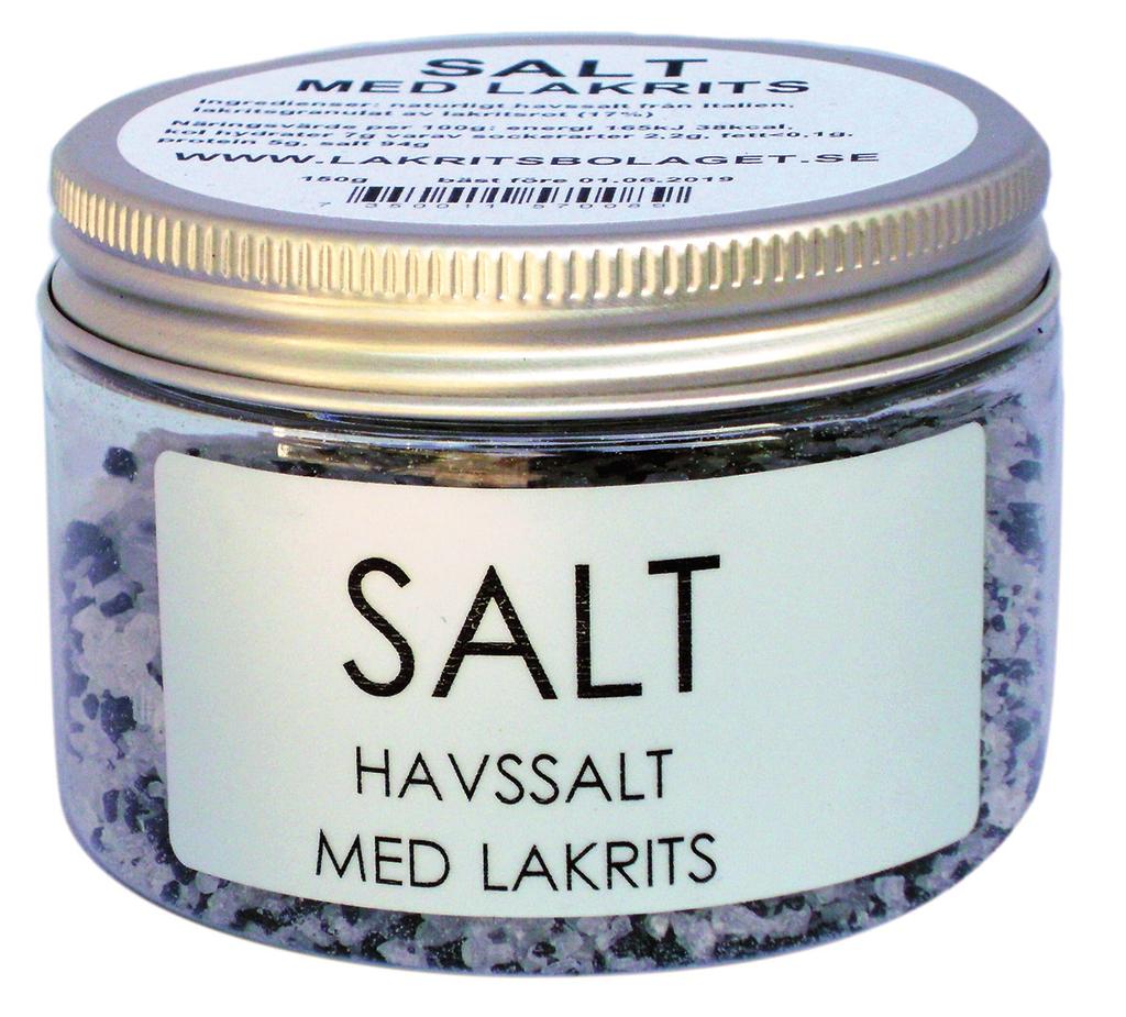Havssalt med lakrits nettovikt 150g SALT-LA-008 Saltet består av naturligt havssalt
