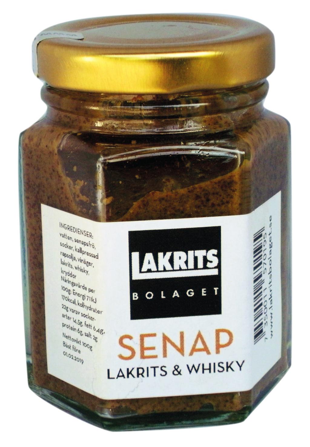 senap med lakrits & whisky nettovikt 200g SENAP-041 Senap från Österlen smaksatt med lakritspulver och whisky.