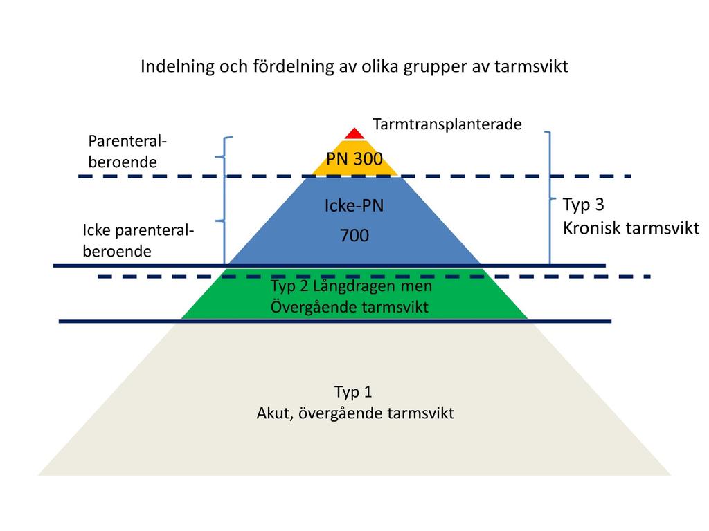 Bakgrund Personer med kronisk tarmsvikt (engelsk beteckning Intestinal Failure, IF) utgör en liten grupp med kroniska funktionshinder, som ofta medför betydande förändringar i det dagliga livet med