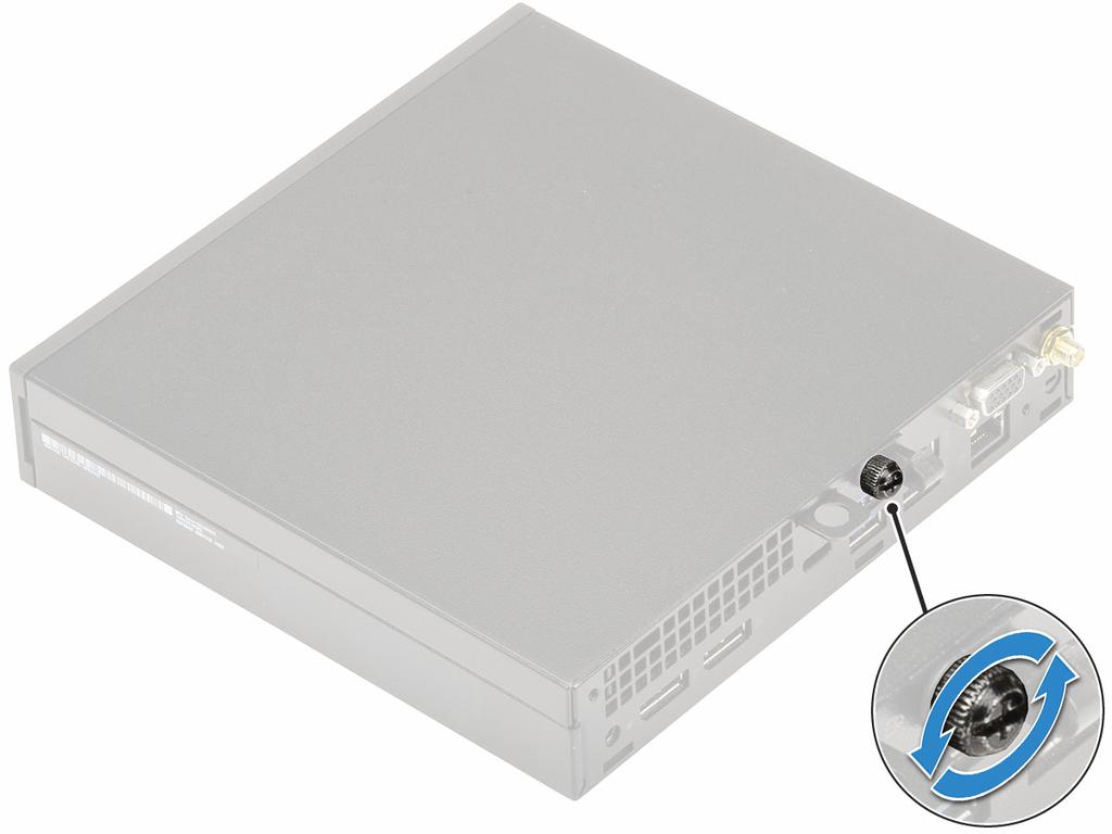 Ta bort och installera komponenter 3 Sidokåpa Ta bort sidopanelen 1 Följ anvisningarna i Innan du arbetar inuti datorn.