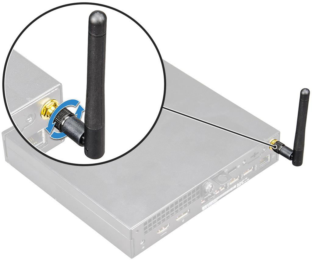 4 Följ anvisningarna i När du har arbetat inuti datorn. M.2 PCIe SSD Ta bort M.2 PCIe SSD OBS: Anvisningarna gäller även M.2 SATA SSD. 1 Följ anvisningarna i Innan du arbetar inuti datorn.