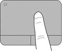 Navigera Flytta pekaren på skärmen genom att dra ett finger i