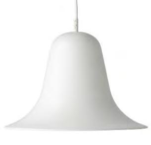 EU: 10910600106 1.530 PANTOP Ø30 cm / H: 21.5 cm Pendant distinguished by a bell-like chrome shade. Chrome ceiling canopy (incl.) Cord: 190 cm black fabric Art. no.