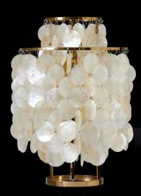 795 FUN 2TM WITH BRASS FINISH Ø27 cm / H: 43 cm Table lamp with mother of pearl discs