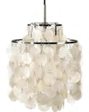 EU: 10595555001001 11.275 FUN 1DM Ø45 cm / H: 60 cm Pendant with mother of pearl discs on three ring metal frame Discs are connected with small metal rings.