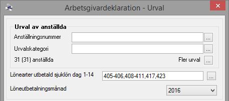 Personer som är födda före 1950 inte skall rapporteras. Dessa sorteras bort av programmet med automatik såvida man inte anger ett datum i rutan vid Förlängt AFA avtal.
