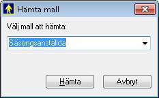 Aveny Hogia PA Nyhetsbrev 7/2015 Sid: 10 Om du sparade rapportmallen vid föregående rapportering så kan du nu enkelt hämta upp den igen. Klicka på och välj mallen enligt exemplet till höger.