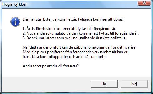 Aveny Hogia PA Nyhetsbrev 8/2015 Sid: 14 3 Aktuellt 3.1 Skapa nytt kalenderår Eftersom lönedatabasen är årsbaserad skall en ny databas skapas för varje nytt kalenderår.