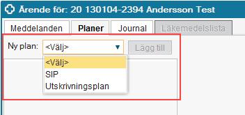 6 Fliken Planer I Link finns det tre olika typer av planer (SIP, utskrivningsplan samt plan enligt LPT/LRV). Vilka planer du kan skapa är beroende av din behörighet samt personens ifyllda samtycken.