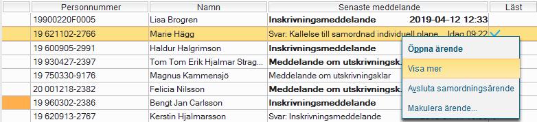 Det finns olika grupperings- samt sorteringsmöjligheter i flikarna.