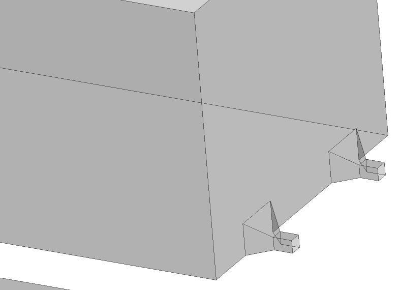 2 Modell Simuleringarna utförs i Ansys CFX 16 med en Volume of Fluids (VOF) modell som tar hänsyn till både luft och vattenfasen.