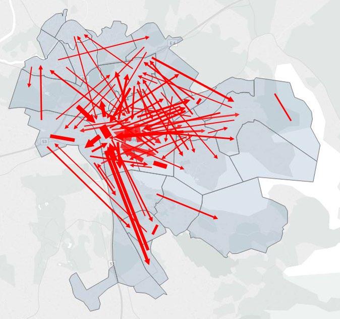 8 Figur.2: De största reserelationerna inom Nyköpings tätort.