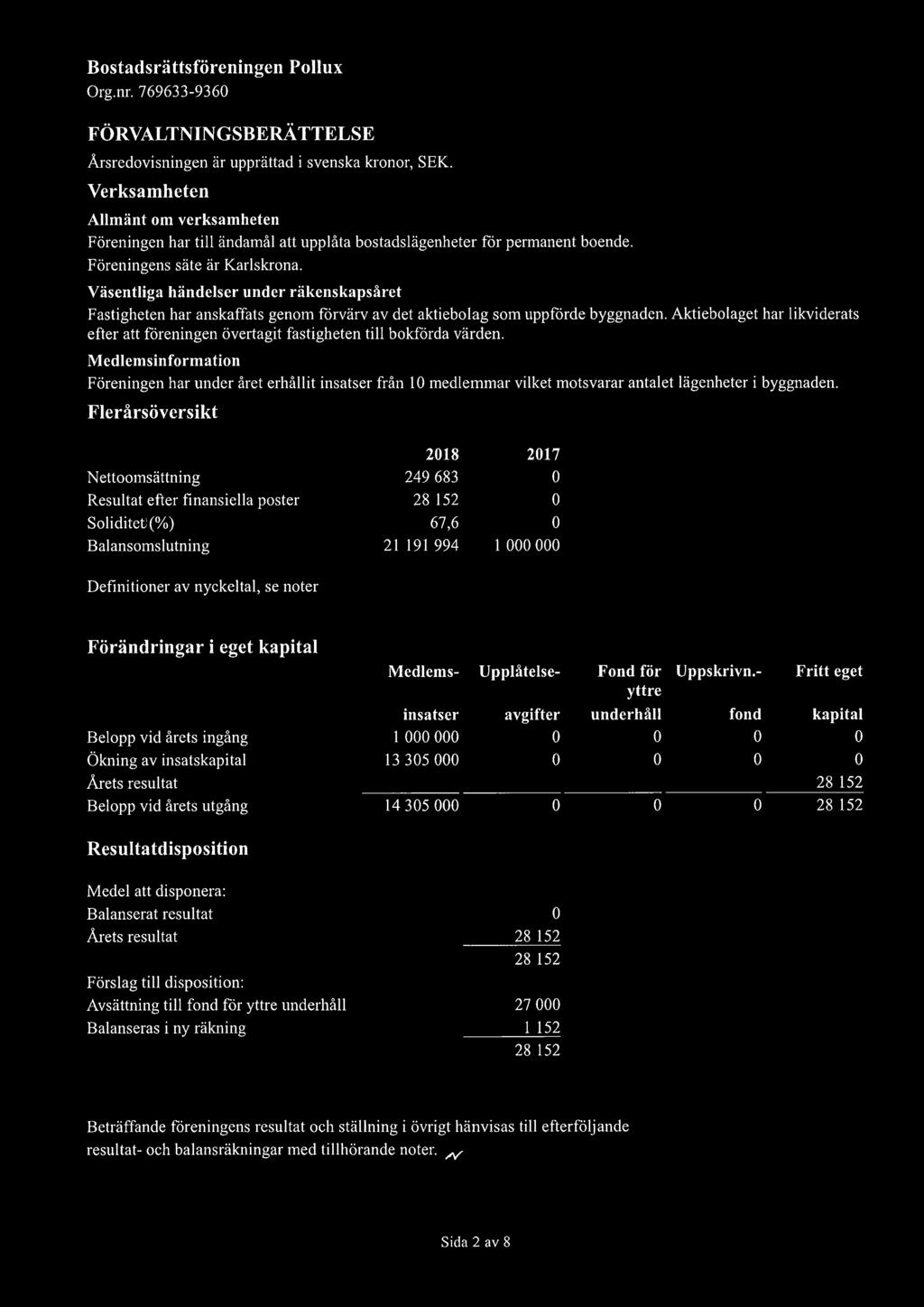 Aktiebolaget har likviderats efter att foreningen overtagit fastigheten till bokforda varden.