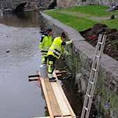 reparation av Norra strandmuren vid Örebro slott