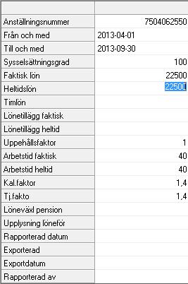 I den efterföljande fliken Lön/Förmån kompletteras de förslagna uppgifterna med