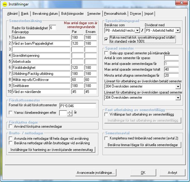 Ökning av semesterrätt vid 40 resp 50 års ålder, justerar semesterberäkningsrutinen numera med automatik.
