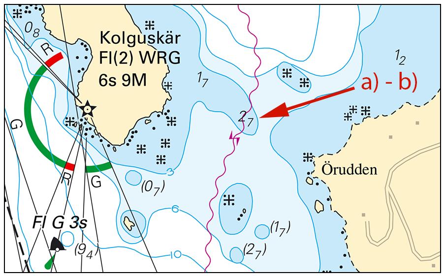 2019-06-27 6 Nr 761 Ändra 3 m djupkurva a) 58-48,087N 017-47,152E Ersätt 3,2 med 2,7 b) 58-48,115N 017-47,130E Inför undervattenssten med