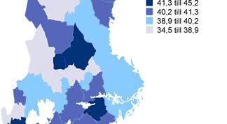 Figur 3-11 Yngrekvot, FA-regioner, år 2008 Figur3-10 Äldrekvot, FA-regioner, år 2008 Källa: raps.