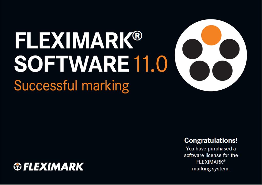 3. Installera Fleximark Software 1. Navigera till www.fleximark.se och ladda ned Fleximark Software. 2. Välj vilket språk som du vill installera. 3. Följ instruktionerna i installationen.