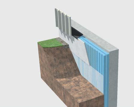 06 PERIMATE Tilläggsisolering av källarvägg PERIMATE är en unik allt-i-ett lösning för dränering, isolering och fuktskydd.